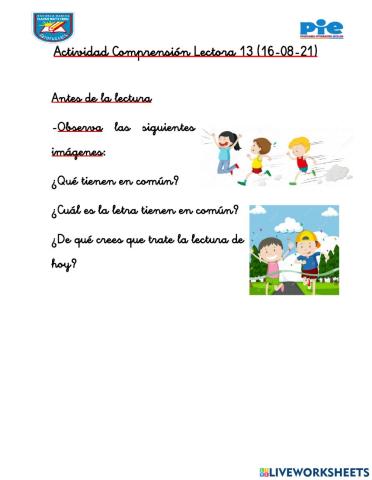 Actividad 13 refuerzo lector