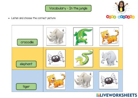 Vocabulary - in the jungle