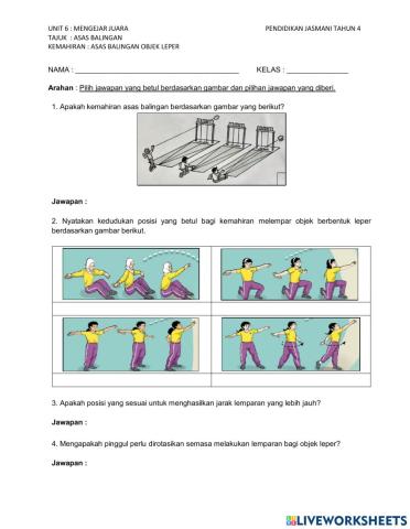 Asas Balingan : Sasar Sampai Dapat (Lempar)