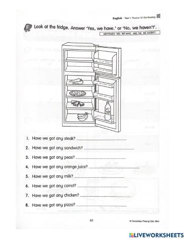 Have we got food in the fridge?