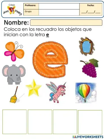 JPK actividad de la vocal  e