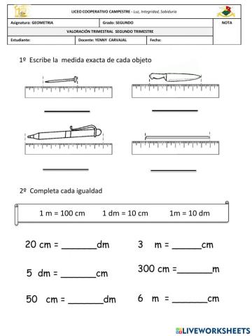 Longitud, sólidos y área