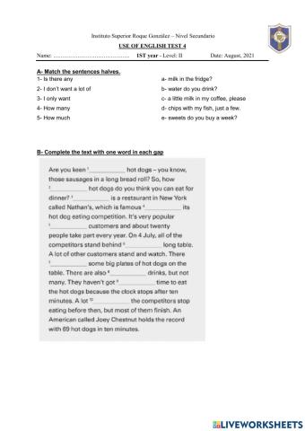 1st Year - Use of English