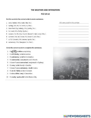 Intensifiers and the weather