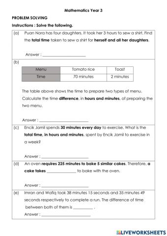 Time (problem solving)