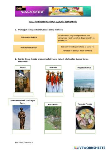 Patrimonio Natural y Cultural de mi cantón