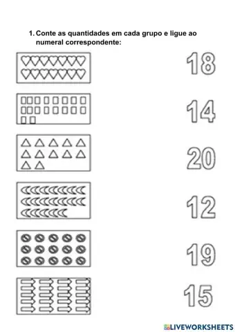 Contagem, sequência numérica até 20, antecessor e sucessor