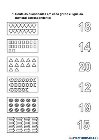 Contagem, sequência numérica até 20, antecessor e sucessor