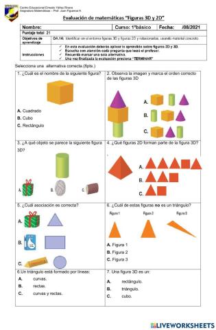 Evaluación Figuras 2D y 3D
