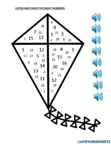 Numbers from 1 to 20