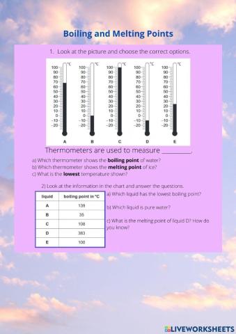 Boiling and melting points