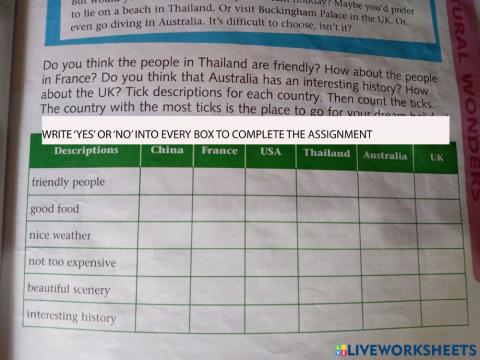 English Reading Unit 4 Country survey