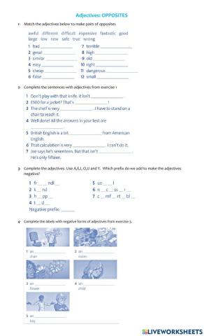 Adjectives: opposites