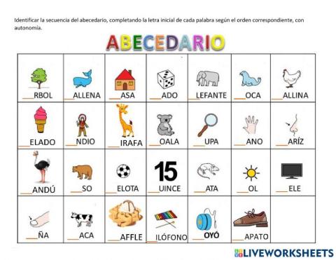 Ficha de abecedario