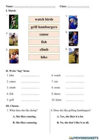 Grade 4 - Camping 1.1