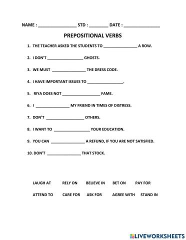 Prepositional verbs