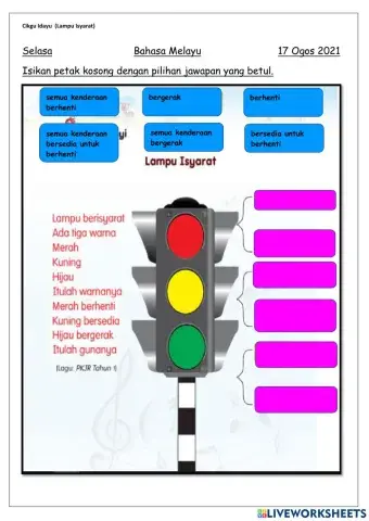 Lampu Isyarat : Bahasa Melayu Tahun 1