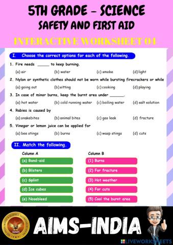 5th-science-ps04- safety and first aid