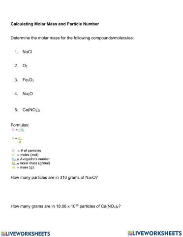 Molar mass and Avogadro