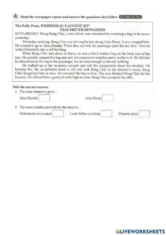 Reading Comprehension