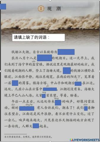 Bubianban 四上 观潮