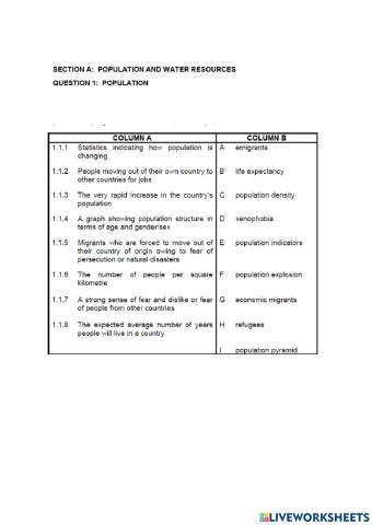 Geography PAPER 2 Part 1