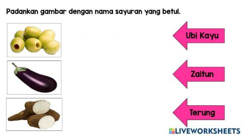 Nama sayuran