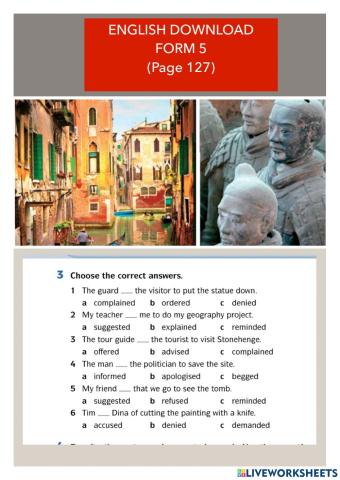 English Download Form 5 page 127.  (Where on Earth?)