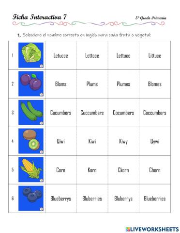 Fruits and Vegetables - 3.5.5°