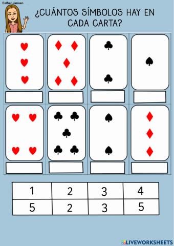 Juguemos con las cartas del 1 al 5