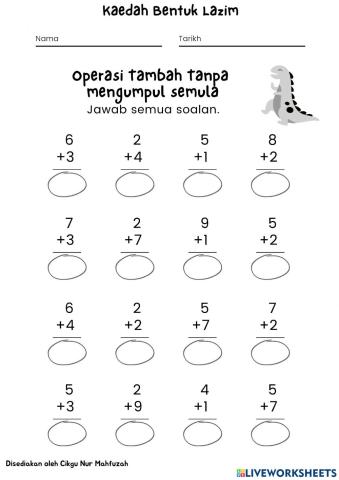 Operasi tambah tanpa mengumpul semula
