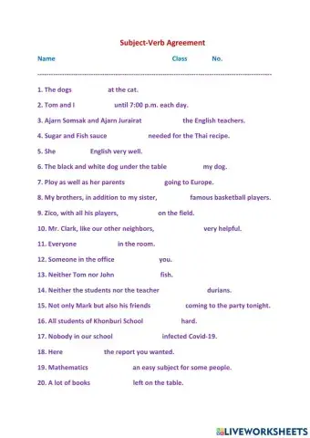 Subject-Verb Agreement