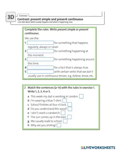 3d.Contrast: Present Simple and Present Continuous