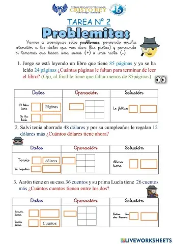 Problemas matemáticos: restas y sumas