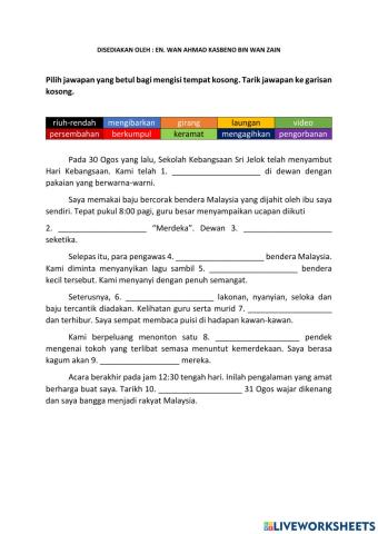 Latihan karangan BM TAHUN 5