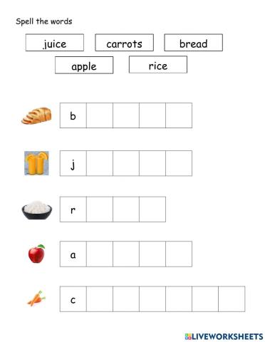 Food I like Spelling