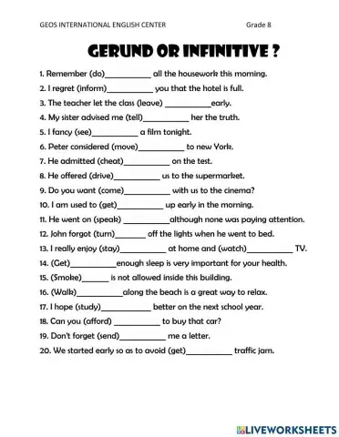 Gerund or Infinitive