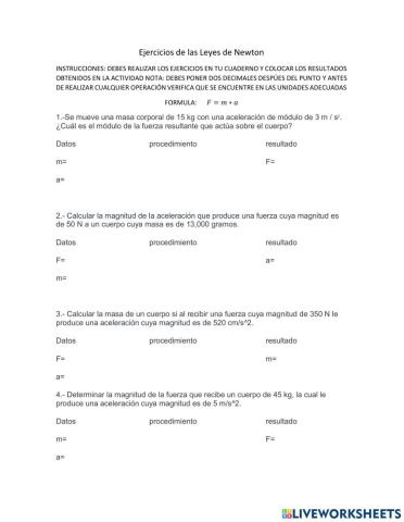 Ejercicios Leyes de Newton