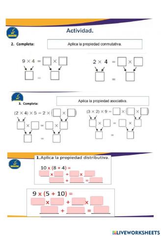 Propiedades de la multiplicación