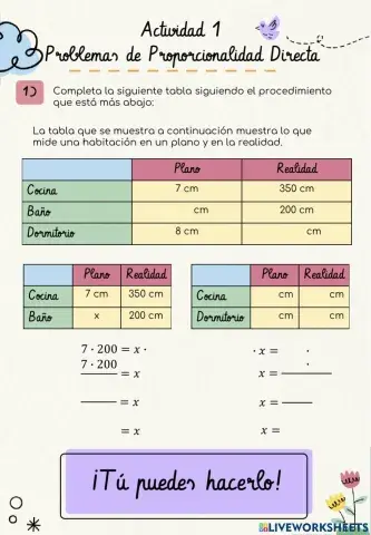 Actividad 1: Problemas de proporcionalidad directa
