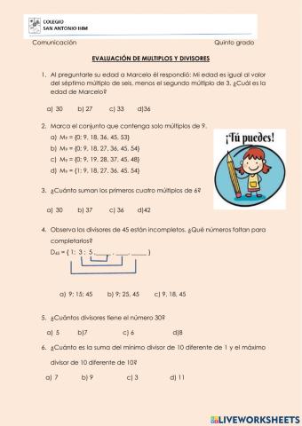 Múltiplos y divisores