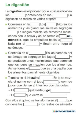 La digestión