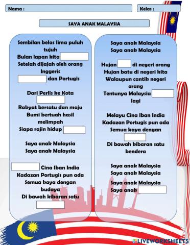 Lagu Patriotik - Saya Anak Malaysia