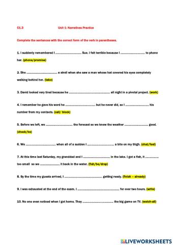 C1.3 Unit 1 Narratives