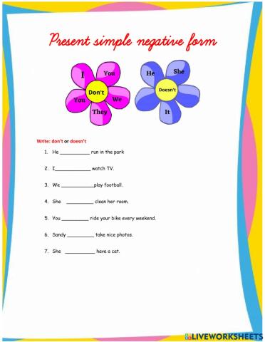 Present simple negative