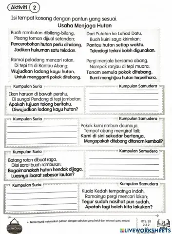 Bm t3 - usaha menjaga hutan