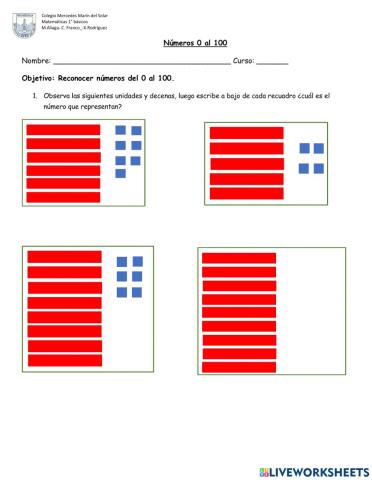 Números del 1 al 100