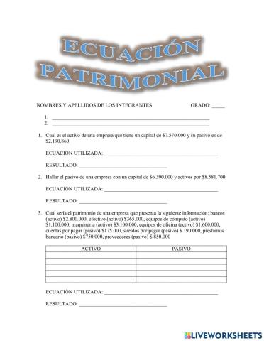 ECUACION PATRIMONIAL