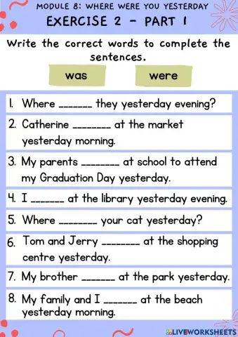 Where Were You Yesterday Exercise 2
