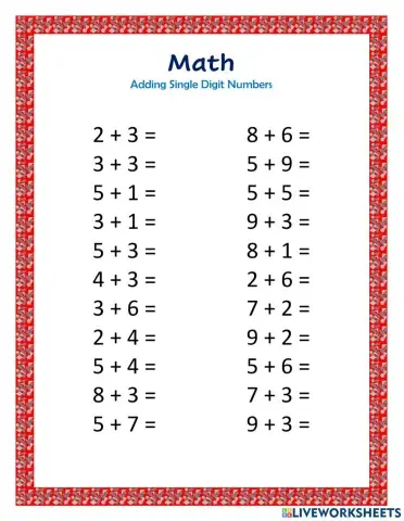 Single Digit Additon